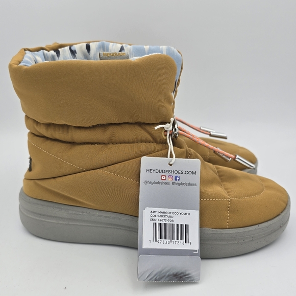 NWT Hey Dude Margot Eco Youth Boots, Mustard, Size 3 (Little Girl) - Picture 1 of 16
